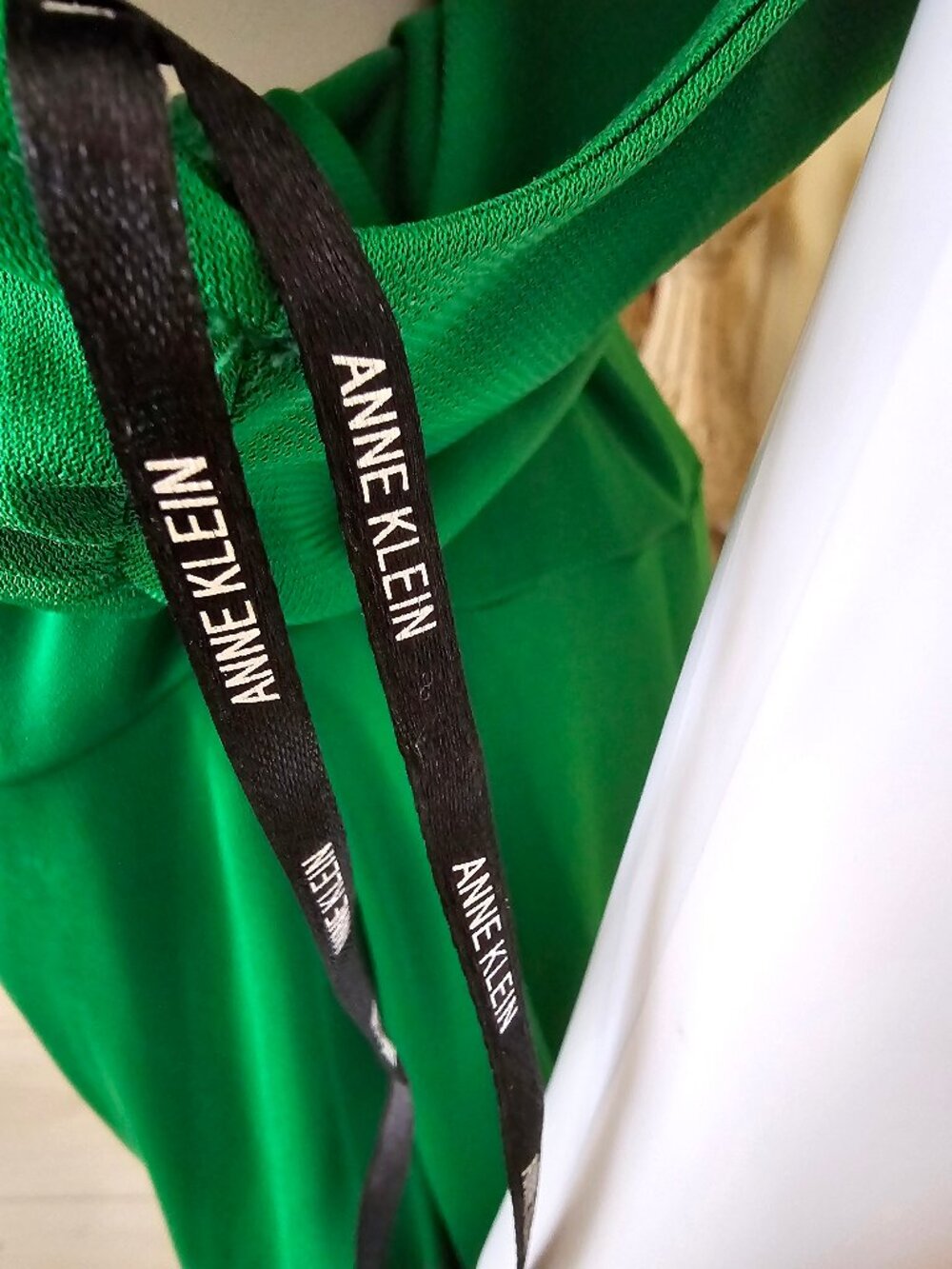 Anne Klein Womens Belted Jumpsuit, Green, Plus Size, 1X - Picture 7 of 8